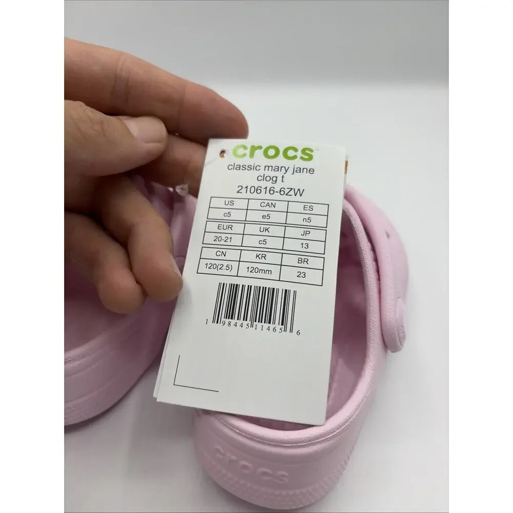 Crocs Classic Mary Jane Clog Light Pink Girl Kids Size C 5 EUR 21 NWT 210616-6ZW